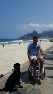 Blumil electric wheelchair beach ride in Rio