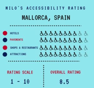 Mallorca accessibility rating - on an electric wheelchair