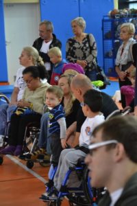 Children at rehabilitation equipment fair