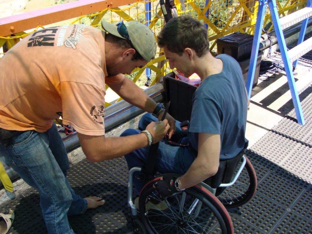 Bungee jumping in South Africa, travel with a wheelchair, electric wheelchair, accessible travel