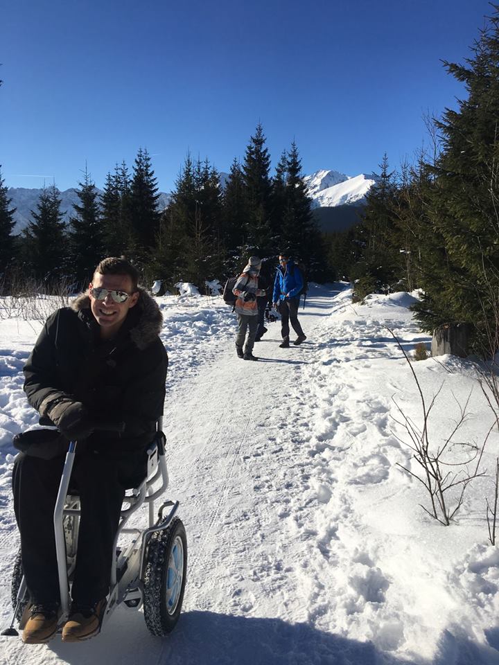 Electric wheelchair Blumil, accessible traveling, navigating the mountains