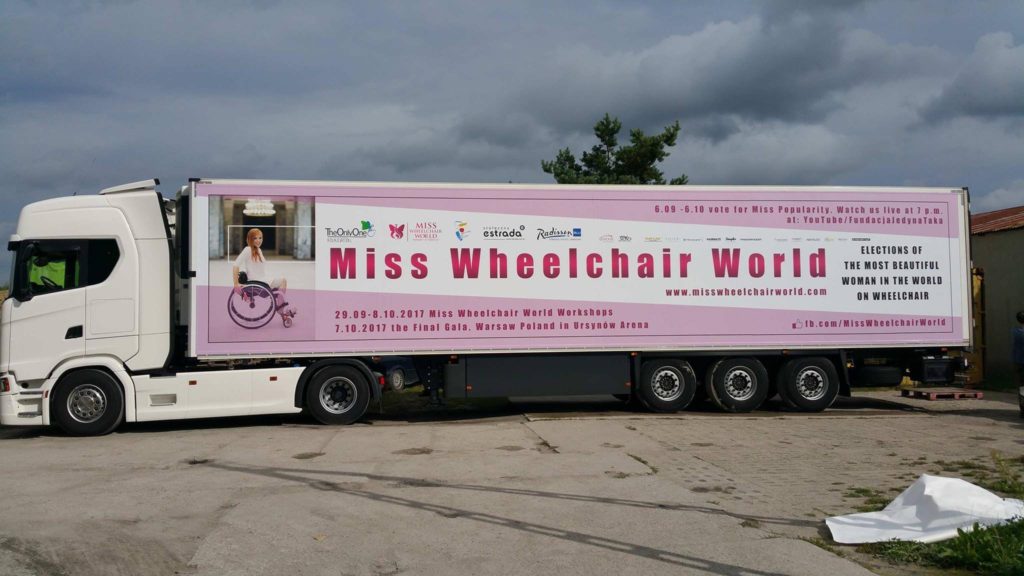 Miss Wheelchair World, beauty contest in Warsaw, Poland, electric wheelchair