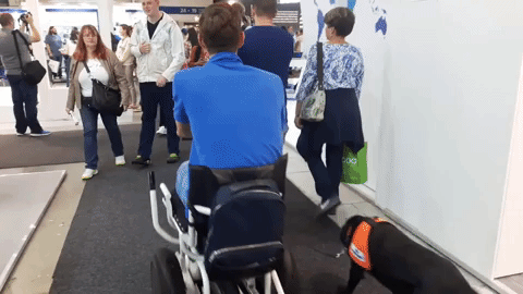 Blumil electric wheelchair during IFA fair in Berlin, Germany; electric wheelchair, accessible travel