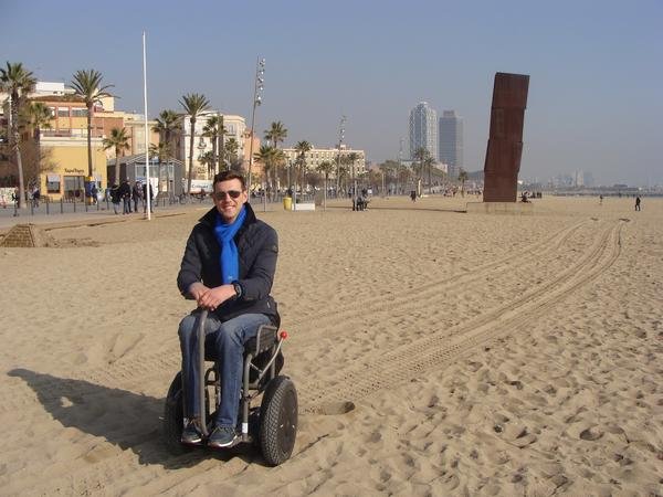 Enjoying Barcelona, accessible travel, electric wheelchair