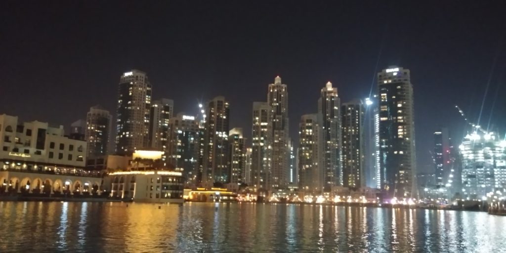 Dubai at night, United Arab Emirates, accessible travel, electric wheelchair, wheelchair friendly travel