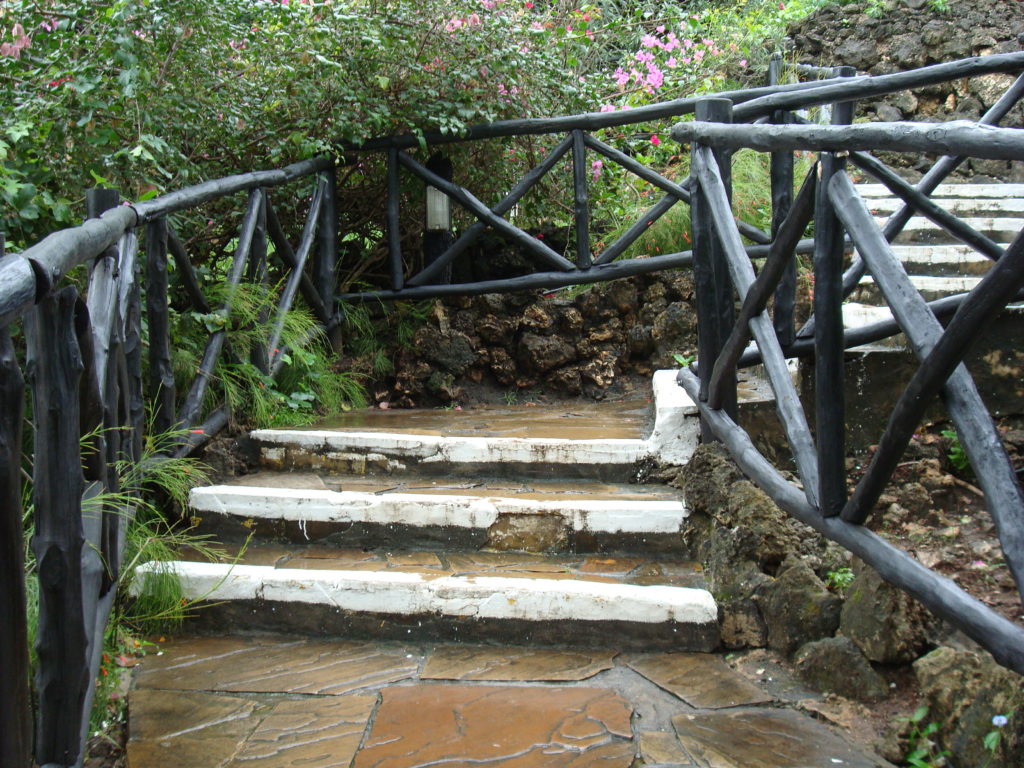 Inaccessible stairs in a hotel, accessible travel in an electric wheelchair