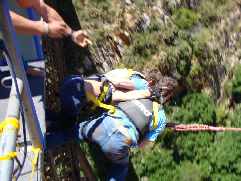 Bungee jumping, extreme sports, electric wheelchair