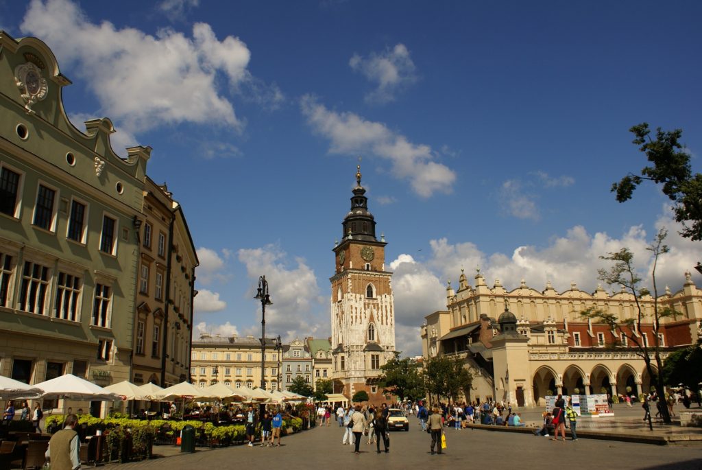 Kraków, the old square, centre of Kraków, wheelchair friendly Krakow, Krakow for manual and electric wheelchair users, accessible krakow, electric wheelchair