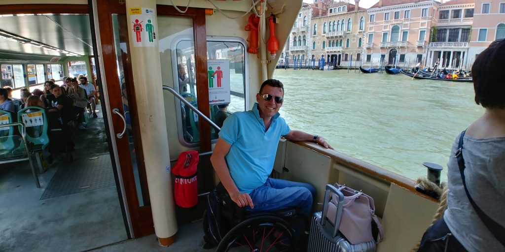 Venice, electric wheelchair, all-terrain electric wheelchair, accessible travel, wheelchair friendly travel, travel in an electric wheelchair, accessible tourism, Venice in a wheelchair